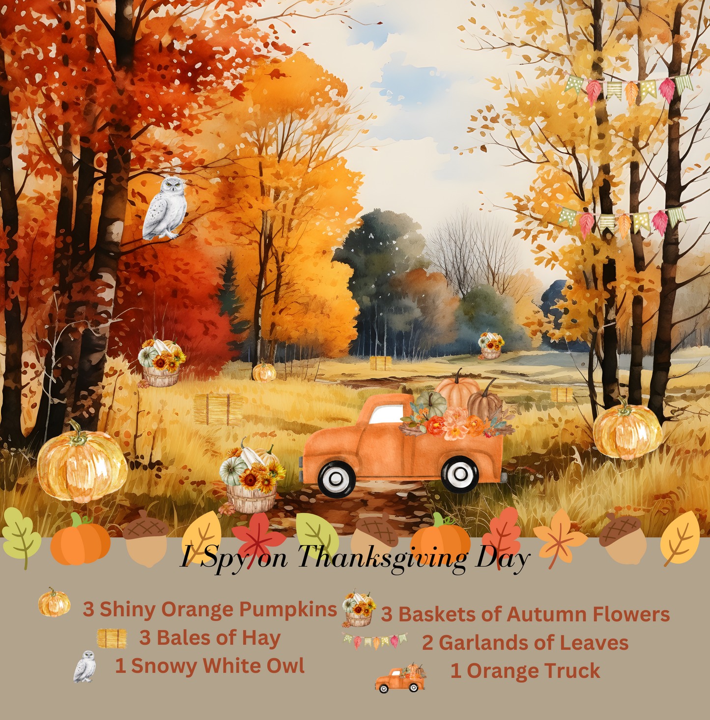 I Spy on Thanksgiving Day I Spy book for ages 1-8!