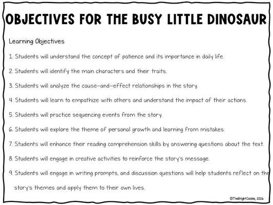 The Busy Little Dinosaur Digital Learning Resource